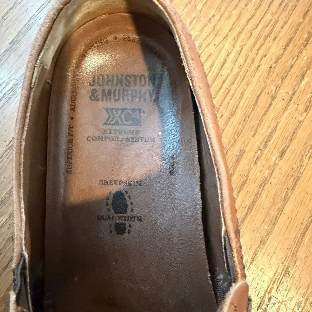 Johnston & Murphy XC4 Brown Leather Penny Loafers Men's 10M Comfort Dress